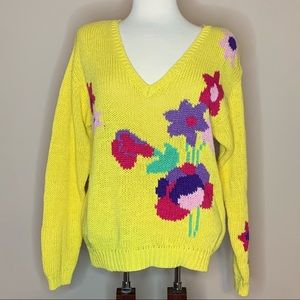 CMI | Vintage Yellow Flower Oversized Sweater